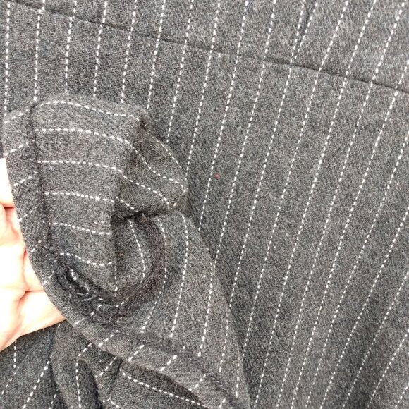 Amish Mennonite Cape Dress 34" Bust 29" Waist Handmade Gray Wool Pinstripe - Picture 8 of 10